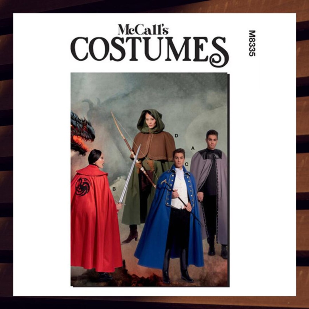 Easy Sewing Pattern for Men and Womens Capes - Size S M L XL XXL Floor ...