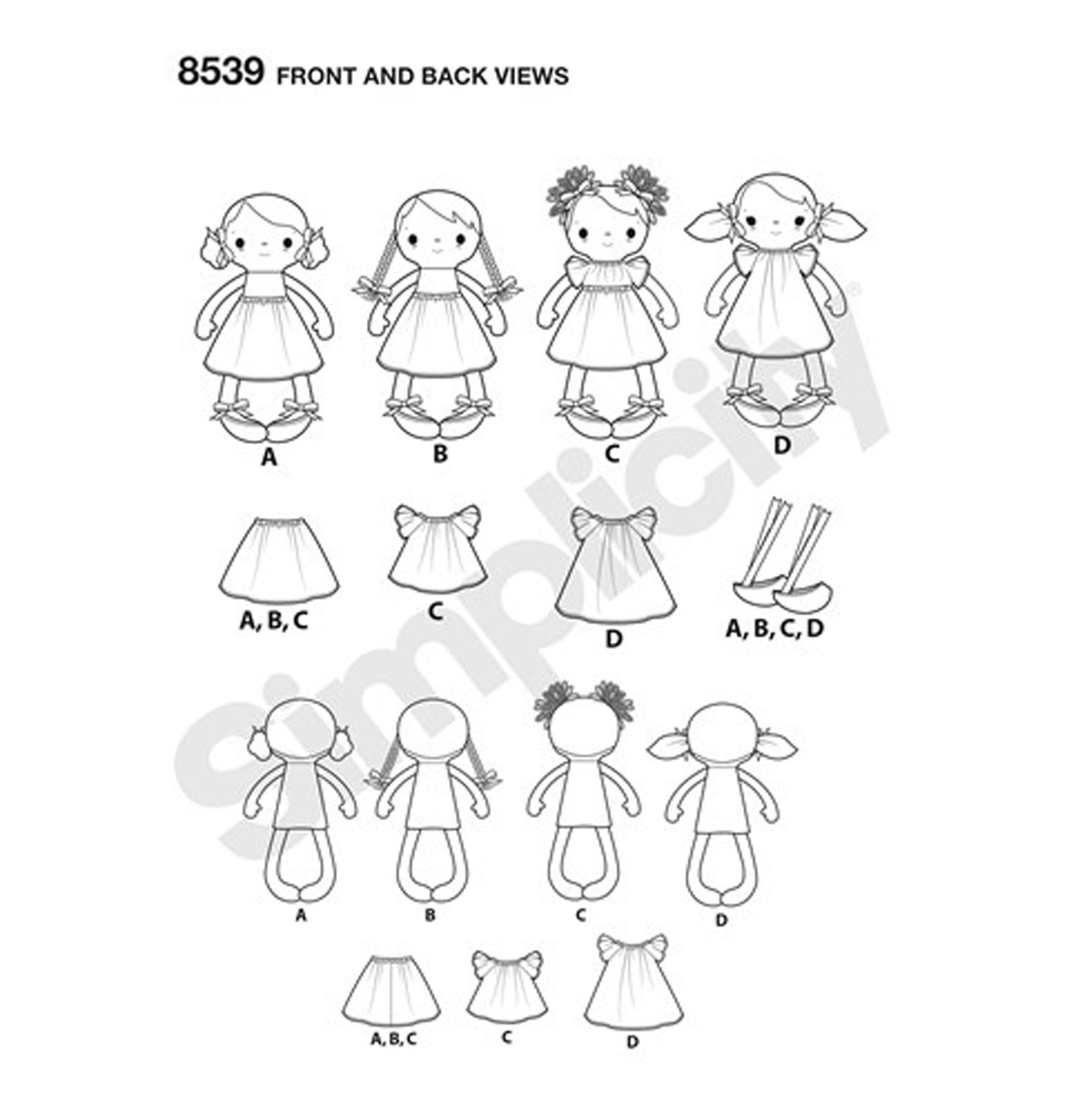 15 Stuffed Dolls Sewing Pattern Simplicity 8539 Dolls Etsy