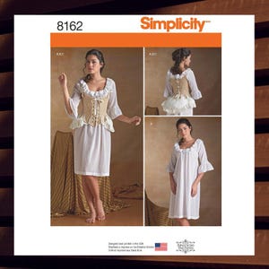 Sewing Pattern for Womens 18th Century Undergarments - Size 6 8 10 12 14 or 14 16 18 20 22 - UNCUT F/F - Simplicity 8162 S8162