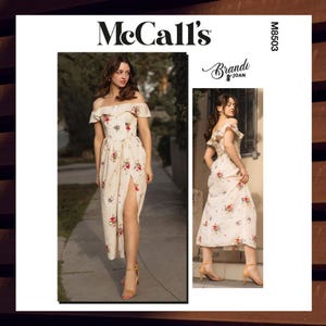 Sewing Pattern for Womens Dress - Size 6 8 10 12 14 or 16 18 20 22 24 w/Boned Bodice and Slit Skirt - Uncut F/F - McCalls 8503 M8503