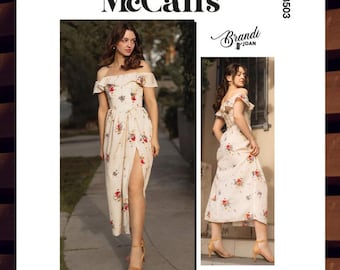 Sewing Pattern for Womens Dress - Size 6 8 10 12 14 or 16 18 20 22 24 w/Boned Bodice and Slit Skirt - Uncut F/F - McCalls 8503 M8503