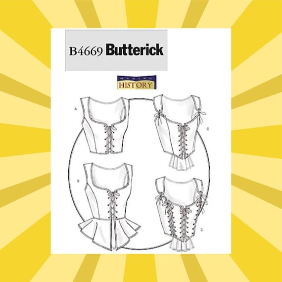 Sewing Pattern for Womens Corsets - Size 6 8 10 12 or 14 16 18 20 Historical Corsets, Lacing &  Peplums - UNCUT F/F - Butterick 4669 B4669