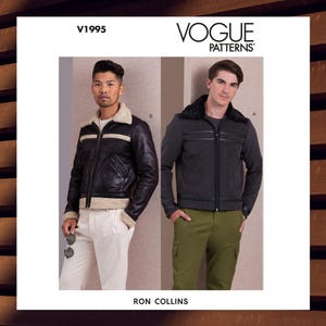 Sewing Pattern for Mens Jacket - Size 34 36 38 40 42 or 44 46 48 50 52 Lined, Fitted Jacket w/Pointed Collar - UNCUT F/F - Vogue 1995 V1995