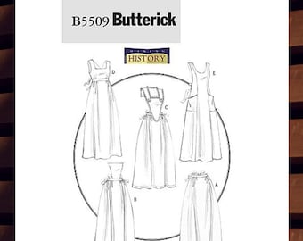 Sewing Pattern for Womens Historical Aprons - Size S M L (8 - 18) Bib and Half Aprons - UNCUT F/F - Butterick 5509 B5509