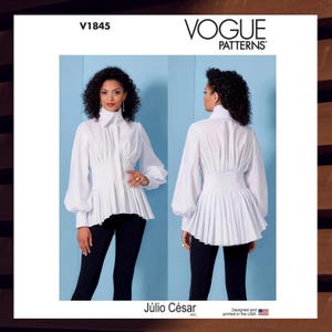 Sewing Pattern for Womens Peplum Tops - Size 8 10 12 14 16 - UNCUT F/F - Vogue 1845 V1845 R11241