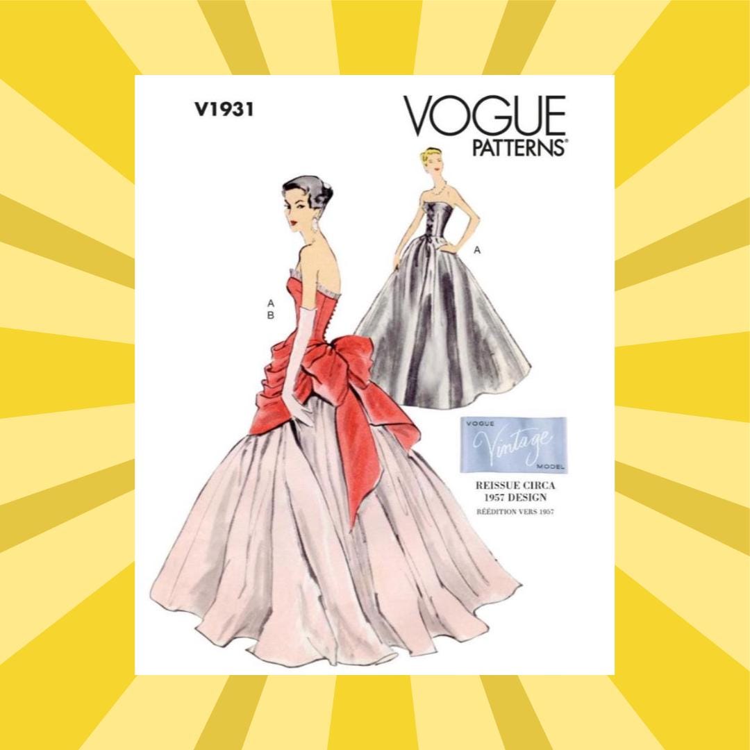 Sewing Pattern for Womens Ball Gown - Size 8 10 12 14 16 or 16 18 20 22 24  Evening Gown Wedding - UNCUT F/F - Reissued 1957 Vogue 1931 V1931