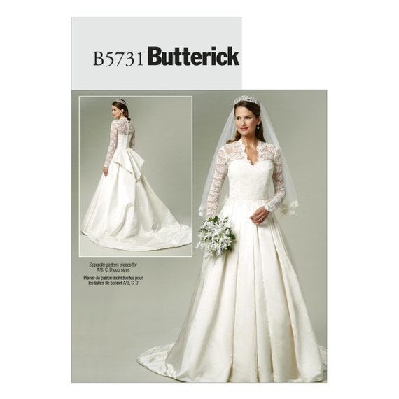 Wedding Gown W Bustle Train Sewing Pattern Butterick Etsy