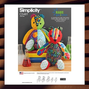 Sewing Pattern for Stuffed Bears 18" and 22" Bears with Accessories by Elaine Heigle Designs - UNCUT F/F - Simplicity 5461 C5461