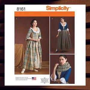 Sewing Pattern for Womens 17th Century Highland Costume - Size 6 8 10 12 14 or 14 16 18 20 22 - UNCUT F/F - Simplicity 8161 S8161