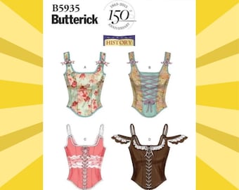 Sewing Pattern for Womens Corsets - Size 4 6 8 10 12 or 12 14 16 18 20 Making History Corsets with Lacing - UNCUT F/F - Butterick 5935 B5935