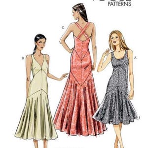 Vogue V8814 Misses Evening Dress in 3 Lengths with A, B, C and D Cups.  Paper Sewing Pattern, New, Uncut, Factory Folded