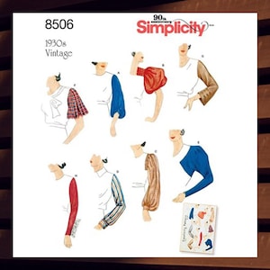 Sewing Pattern for Womens Sleeves - Size 10-22 Change Any Garment, 8 Different Sleeves - UNCUT F/F - 1930s Vintage Simplicity 8506 S8506