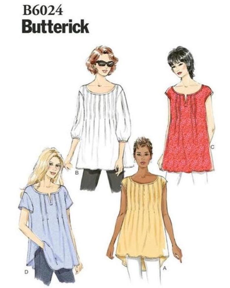 Butterick B6024 Misses Scoop Neck Summer Tops with Sleeve Variations. Paper Sewing Pattern, New, Uncut, Factory Folded