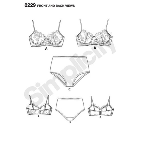 Sewing Patterns for Womens Underwire Bras & Panties by Madalynne