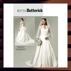 Sewing Pattern for Womens Wedding Gown - Size 6 8 10 12 14 or 14 16 18 20 With Bustle and Train - UNCUT F/F - Butterick 5731 B5731