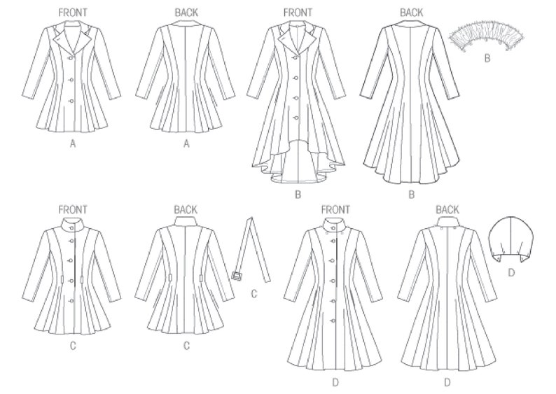 Шаблон для шитья женского пальто McCall's M6800 9 - изображение.