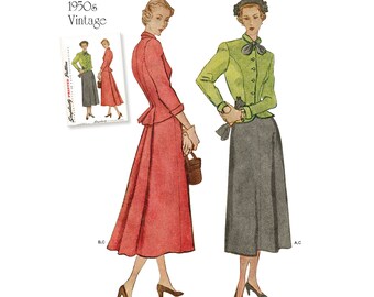 Sizes 6-8-10 bust 30.5-32.5 Vogue 7745 Very Easy classic retro 1950s suit pattern UNCUT