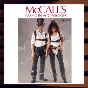 Sewing Pattern for Men & Womens Costume Accessories - Size S M L XL Chaps Pouch Harness Armband + more - UNCUT F/F - OOP McCalls 7176 M7176