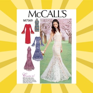 mccalls mermaid dress pattern M7320 (PDF) | Misses'/Miss Petite Mermaid-Hem and High-Low Dresses