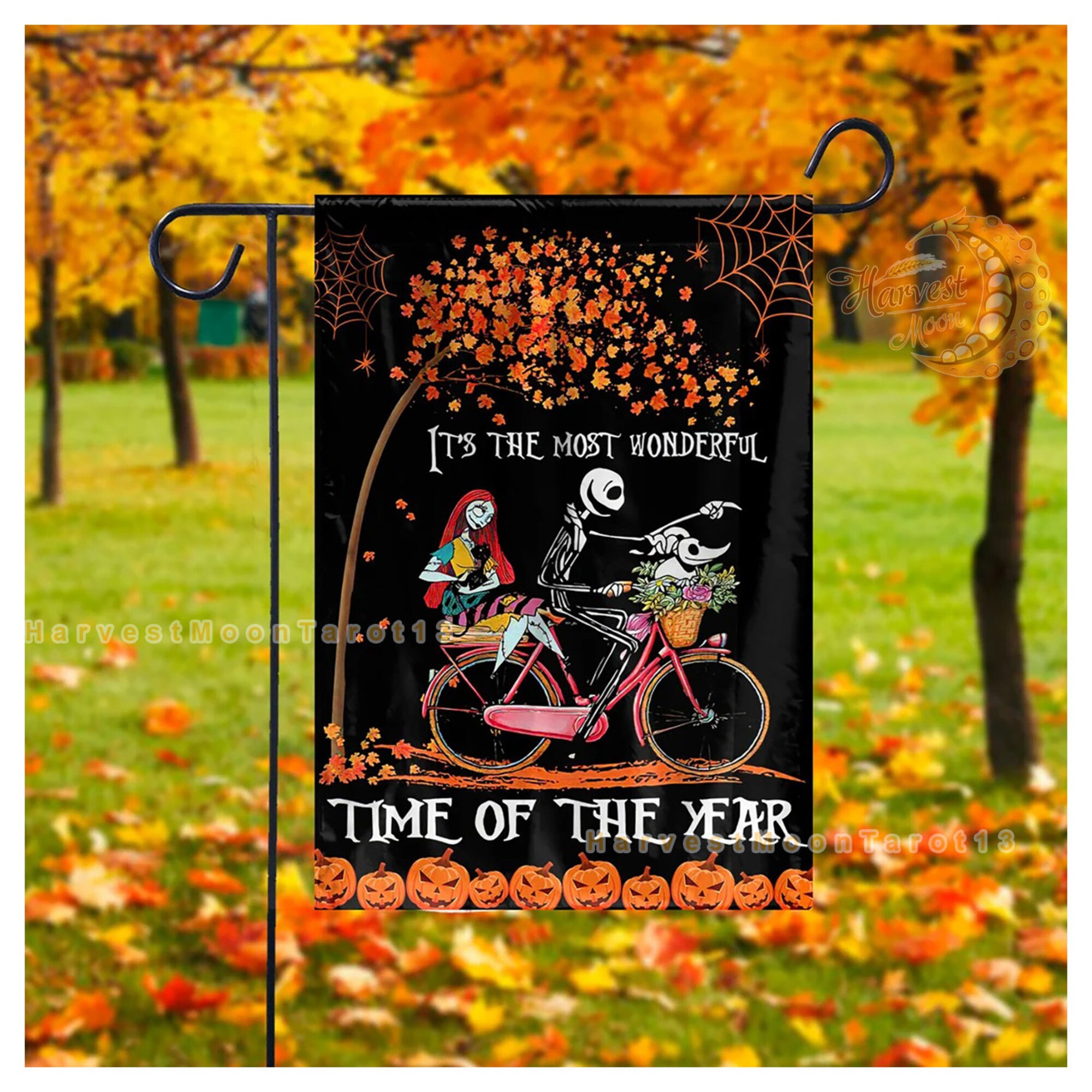 Discover Personalized Jack Skellington Sally Halloween Garden Flag