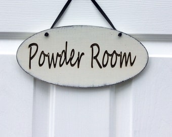 Powder Room Sign, Bathroom Sign, Restroom, Powder Room Wall Decor, Rustic Bath Sign, House Warming Gift