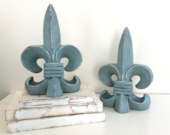 Fleur de lis Bookends, Cookbook Holder, French Country Decor