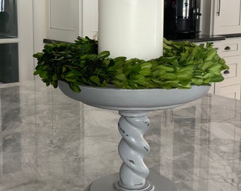 Pedestal Cake Stand, Table Centerpiece, Candle Holder, French Country Kitchen Decor