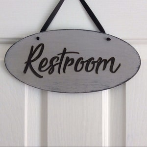 Restroom Sign, Wood Restroom sign, Business Sign, Bathroom Door Sign, Restroom Decor