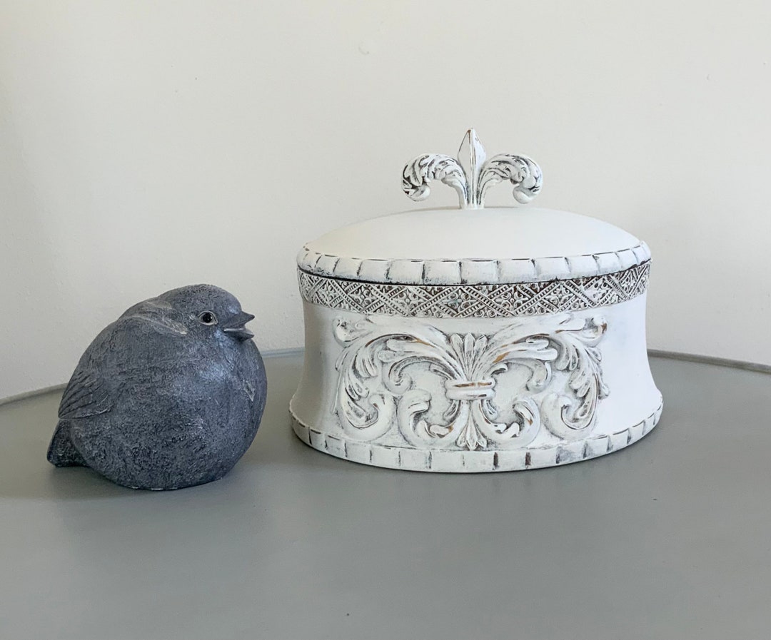 White French Treasure Box Fleur De Lis Trinket Box Jewelry Etsy