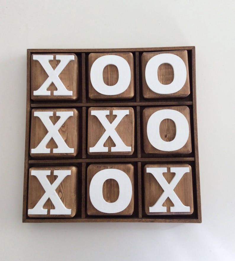 Tic Tac Toe Game Wood Table Game Coffee Table Decor