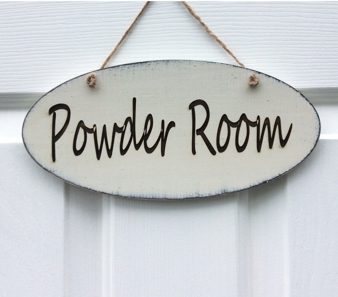 Powder Room Sign, Bathroom Sign, Restroom, Powder Room Wall Decor ...