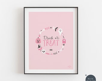 Trick or Treat Halloween Print: Spooky Home Decor (Digital Download)