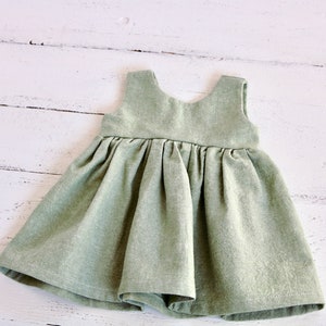 Seafoam Green Linen Baby Dress | Infant Tank Dress | Button Backed Toddler Dress | Girls Summer Clothes | Light Green Easter Dress Outfit