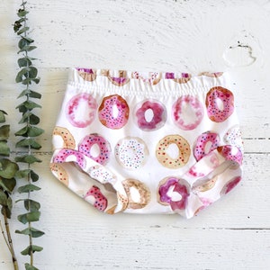 Donut Baby Shorts | Toddler Infant Shorties | Doughnut Leggings | Pink Sprinkle Bummies | Baby Birthday Outfit | Donut Biker Shorts