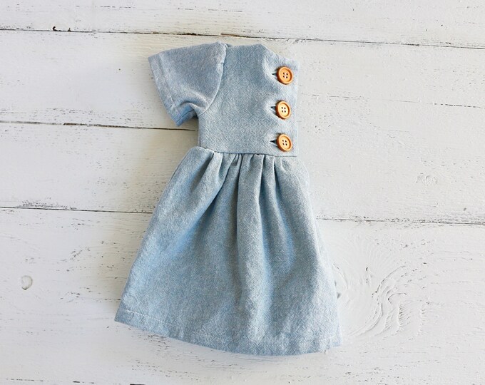 Toddler Girl Blue Chambray Dress main image 1