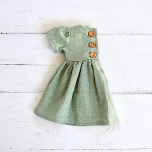 Seafoam Green Linen Baby Dress | Infant Sleeved Dress | Button Backed Toddler Dress | Girls Spring Clothes | Light Green Easter Dress Outfit