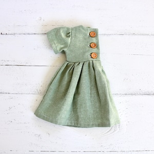 Seafoam Green Linen Baby Dress | Infant Sleeved Dress | Button Backed Toddler Dress | Girls Spring Clothes | Light Green Easter Dress Outfit