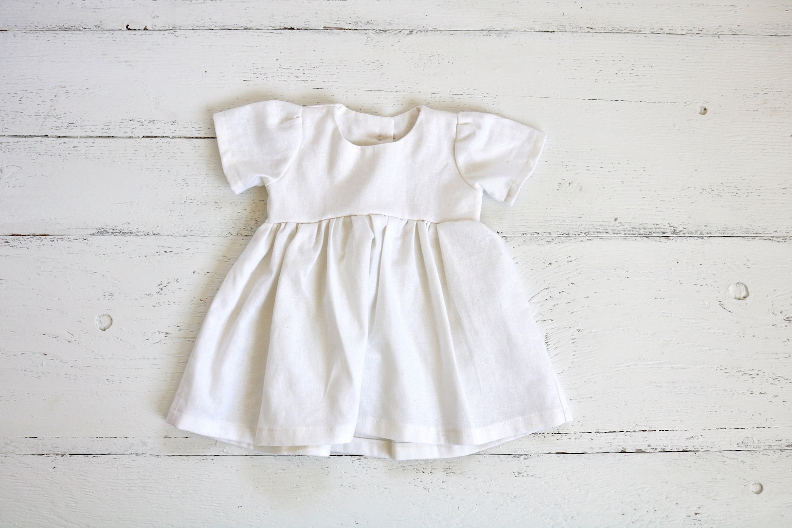White Linen Baby Dress Infant Sleeveless Dress Button Etsy