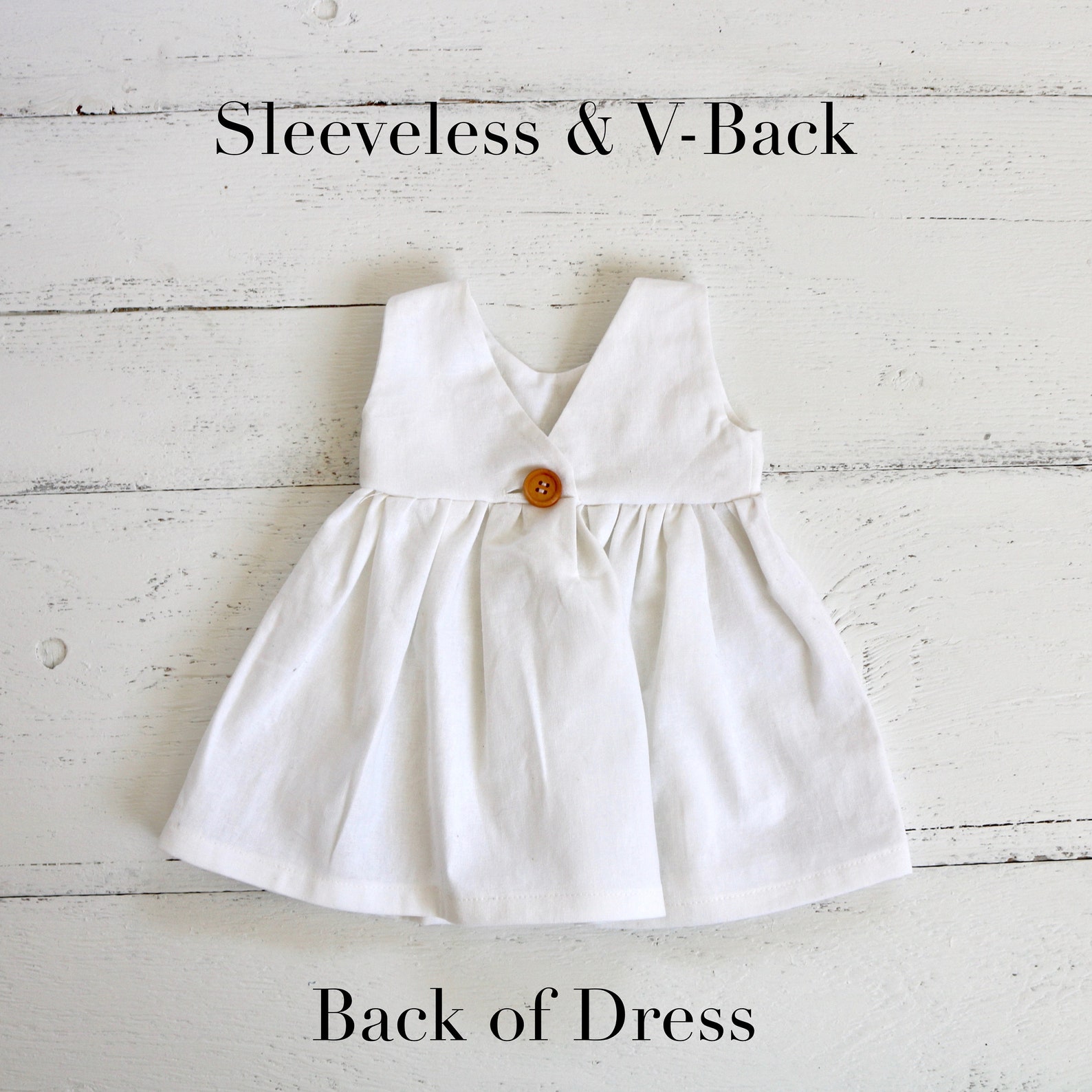 White Linen Baby Dress Infant Sleeved Dress Button Backed Etsy