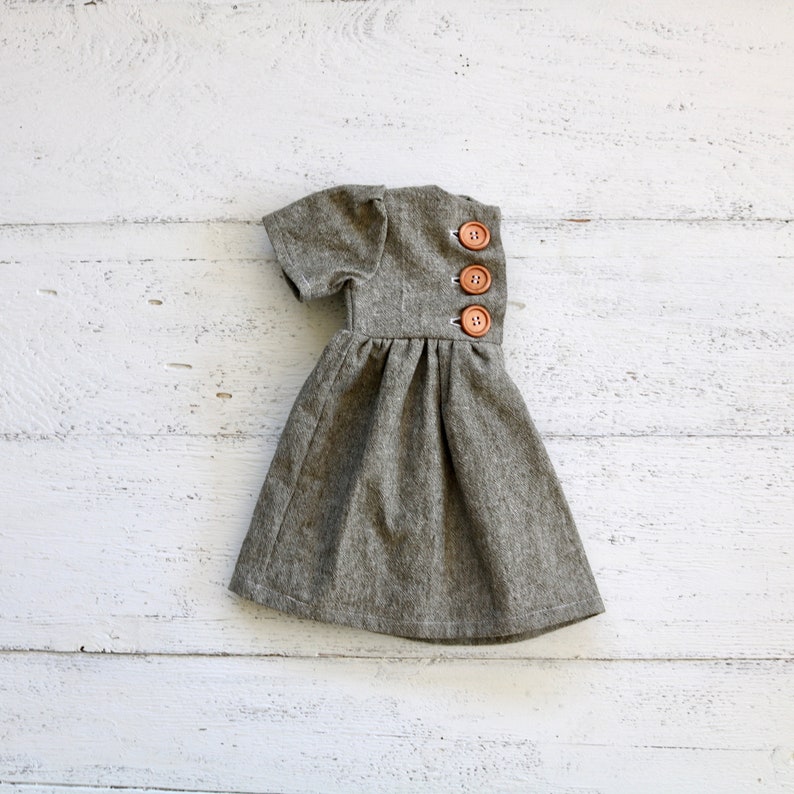 Olive Green Linen Baby Dress Infant Sleeved Dress Button Etsy