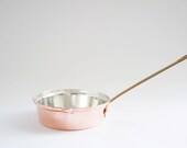 Turkish Traditional Handmade Thick and  High Copper Pan with Brass Handle-Saute pan- Saucepan