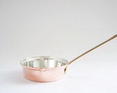 Turkish Traditional Handmade Thick and  High Copper Pan with Brass Handle-Saute pan- Saucepan