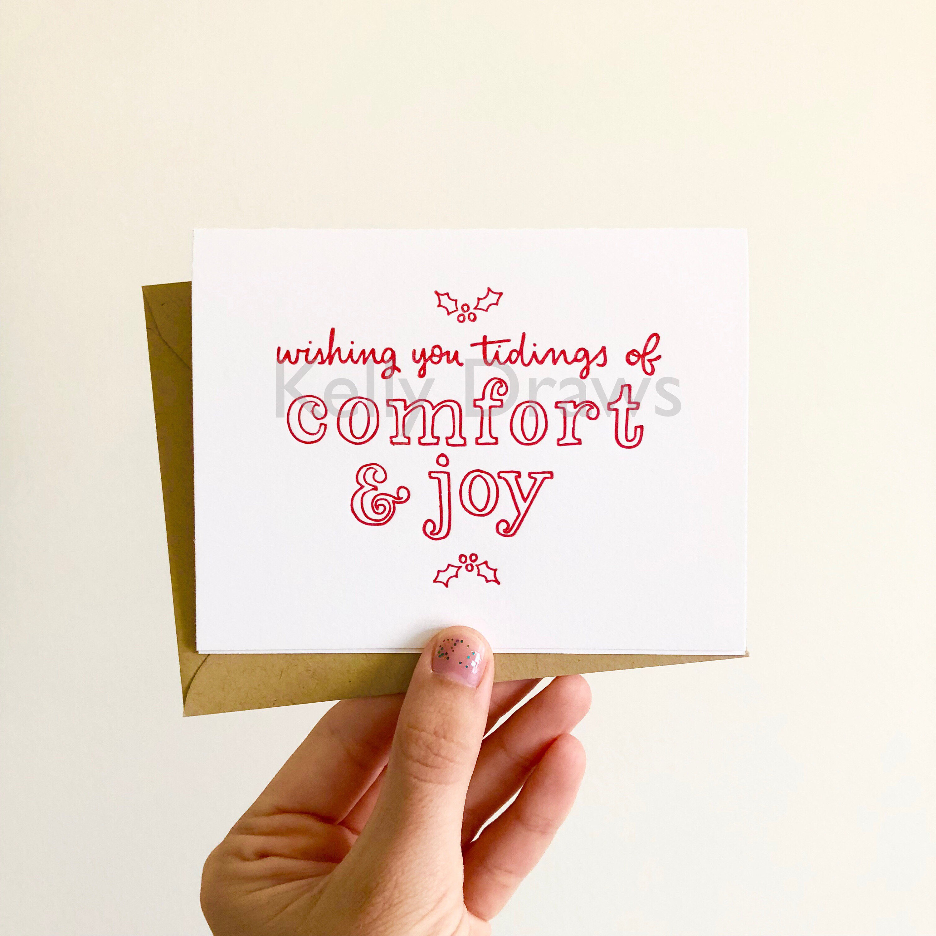 Wishing You Tidings of Comfort and Joy Christmas Card Holiday