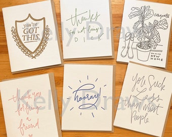 Pick Six Choose Your Own Mix and Match Greeting Cards