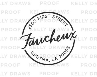 Custom Circle Handwritten Last Name Self Inking Return Address Stamp