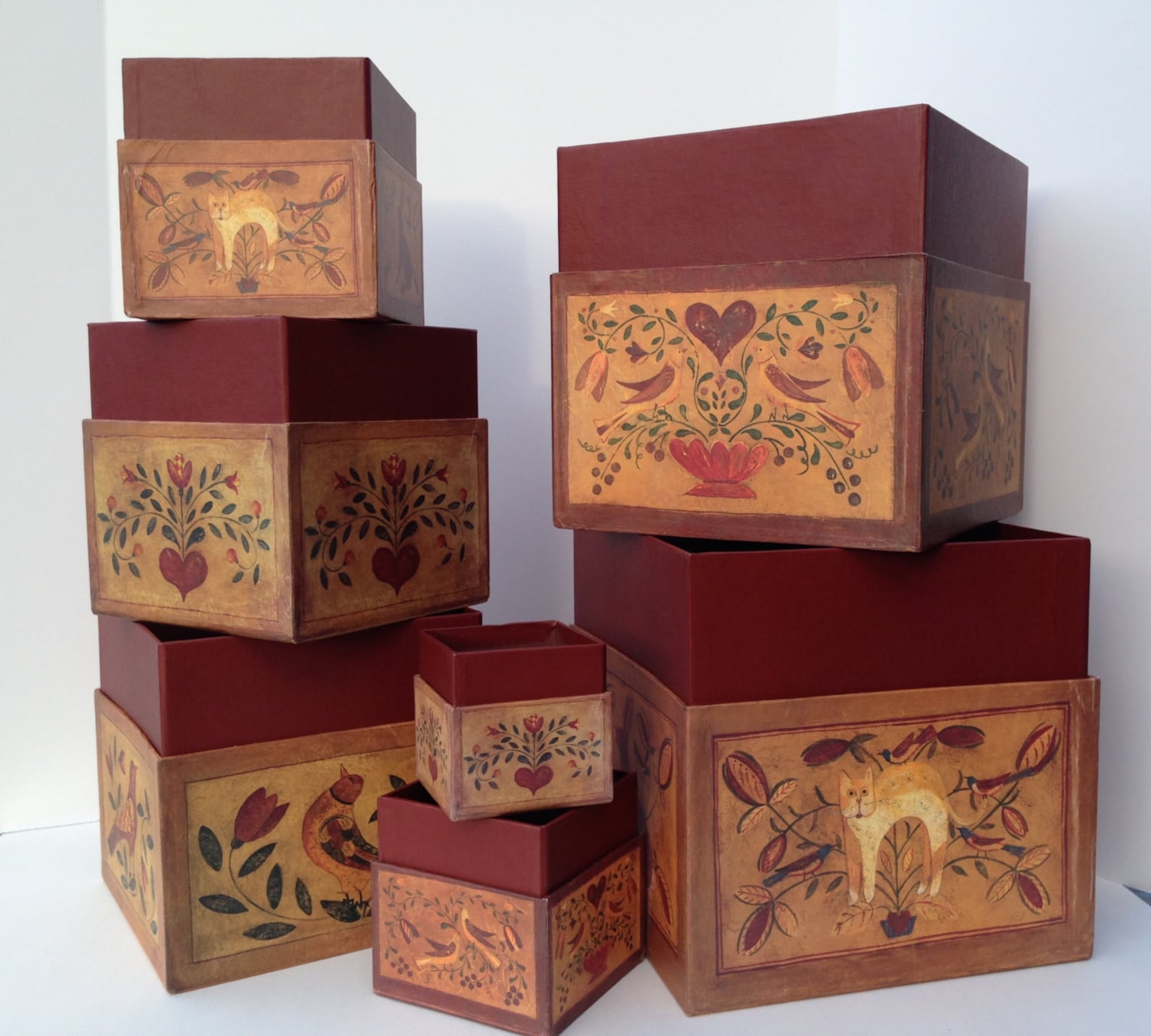Decorative Stacking Boxes is a Vintage Set of 7 Decorative Etsy