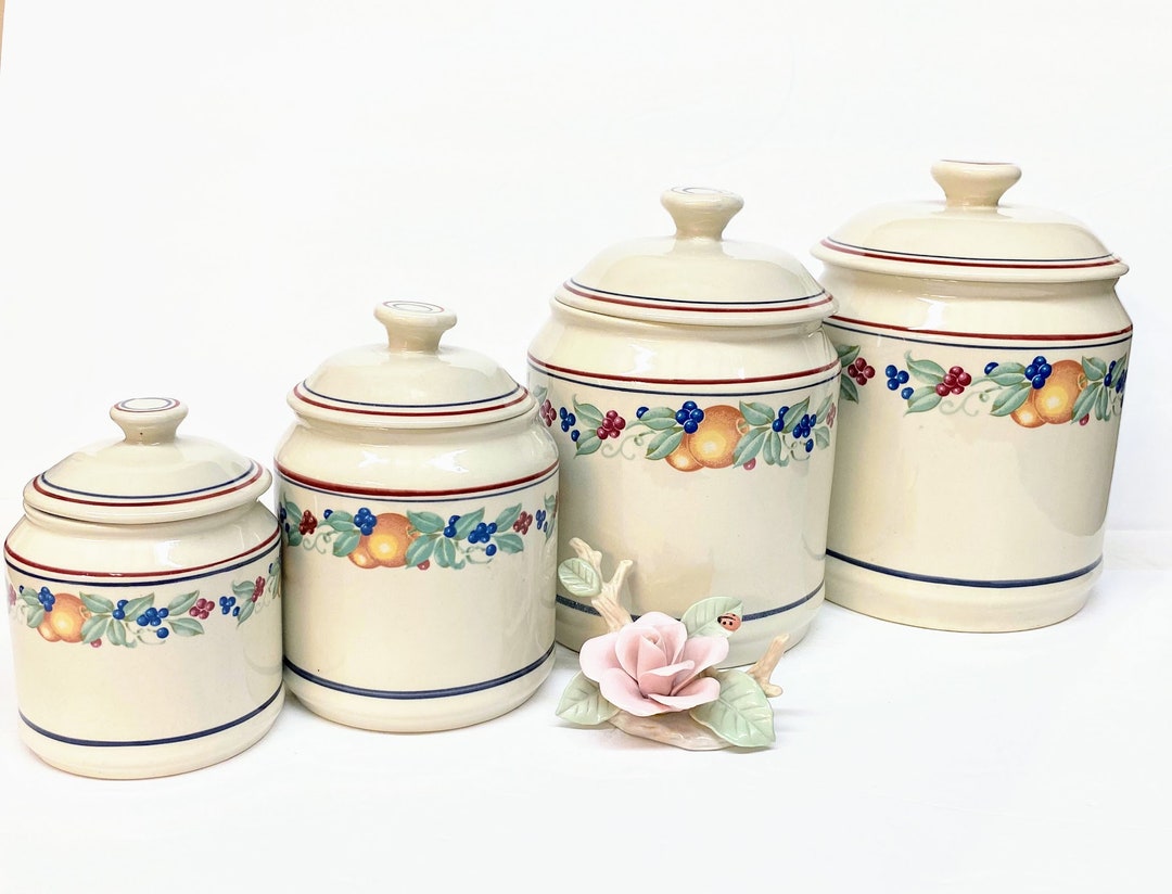 ABUNDANCE by CORELLE Canister Set of 4 Glazed Offwhite Etsy