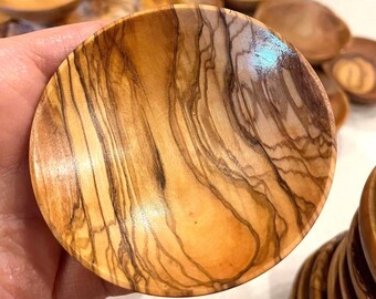 Deformed Small Plates, Deformed Olive Wood Mini Bowls, Small Dipping Bowls, Rustic Tiny Dishes