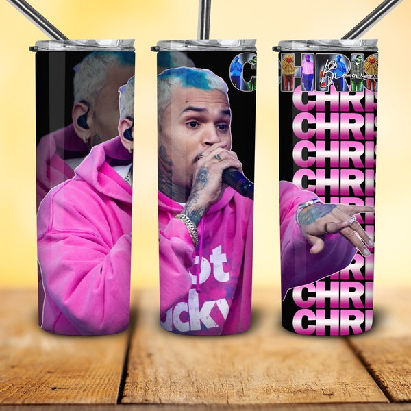 Chris Brown Tour 2024 Tumbler PNG, Chris Brown Fan 20oz Skinny Tumbler Digital File, Chris Brown 2024 Concert Wrap File