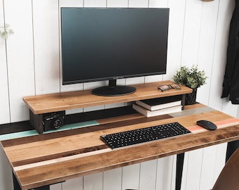 Solid Wood Desk | "The Jessiah" | Industrial Modern Design |  Made In The USA I Customizable Colors